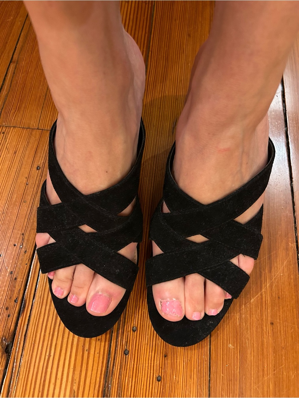 8.5 Black Cole Haan Crisscross Slip-On Sandals - Women's 8.5